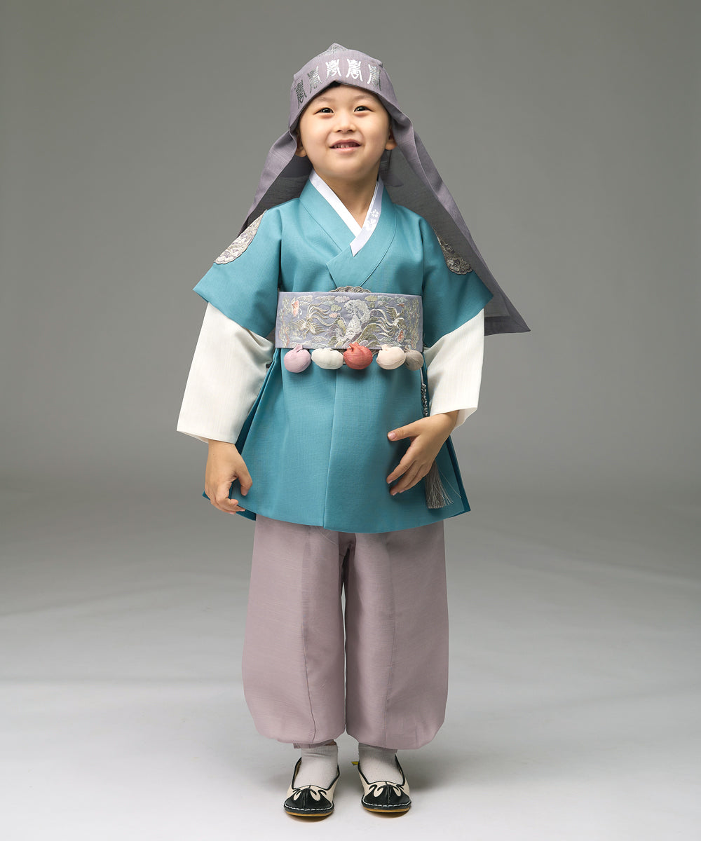 Korean Traditional Boy Baby Hanbok Dol Baikil Party Celebration 100th-10 Years&nbsp; Green DDB110