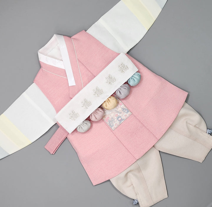 Korean Traditional Boy Baby Hanbok Dol Baikil Party Celebration 100th-15 Ages Pink JYB103