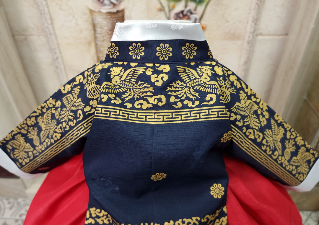 Hanbok Dress Girl Baby Korea Traditional Clothing Set First Birthday Celebration Party 100th Birth1–15 years Gold Print HG131