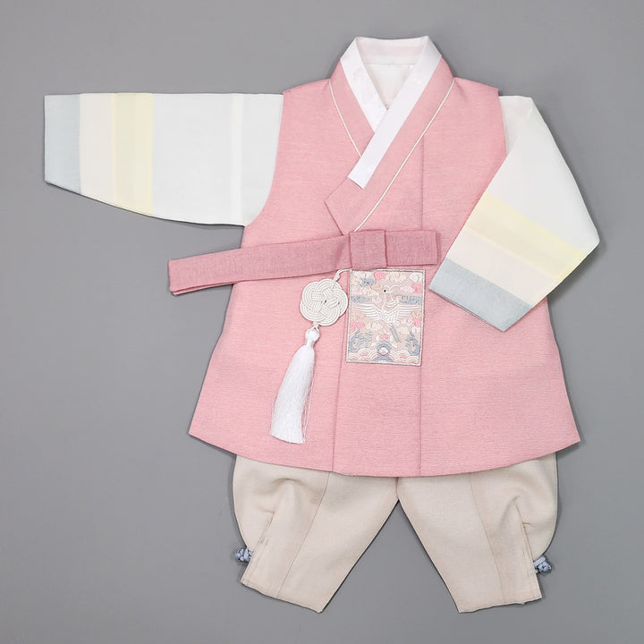 Korean Traditional Boy Baby Hanbok Dol Baikil Party Celebration 100th-15 Ages Pink JYB103