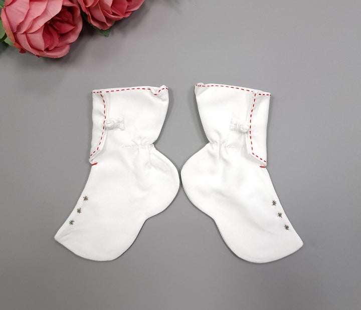 Korean Traditional Boy Girl Baby Hanbok Socks Beoseon 버선 White Stitches Baikil Dol 1 Year SOC021