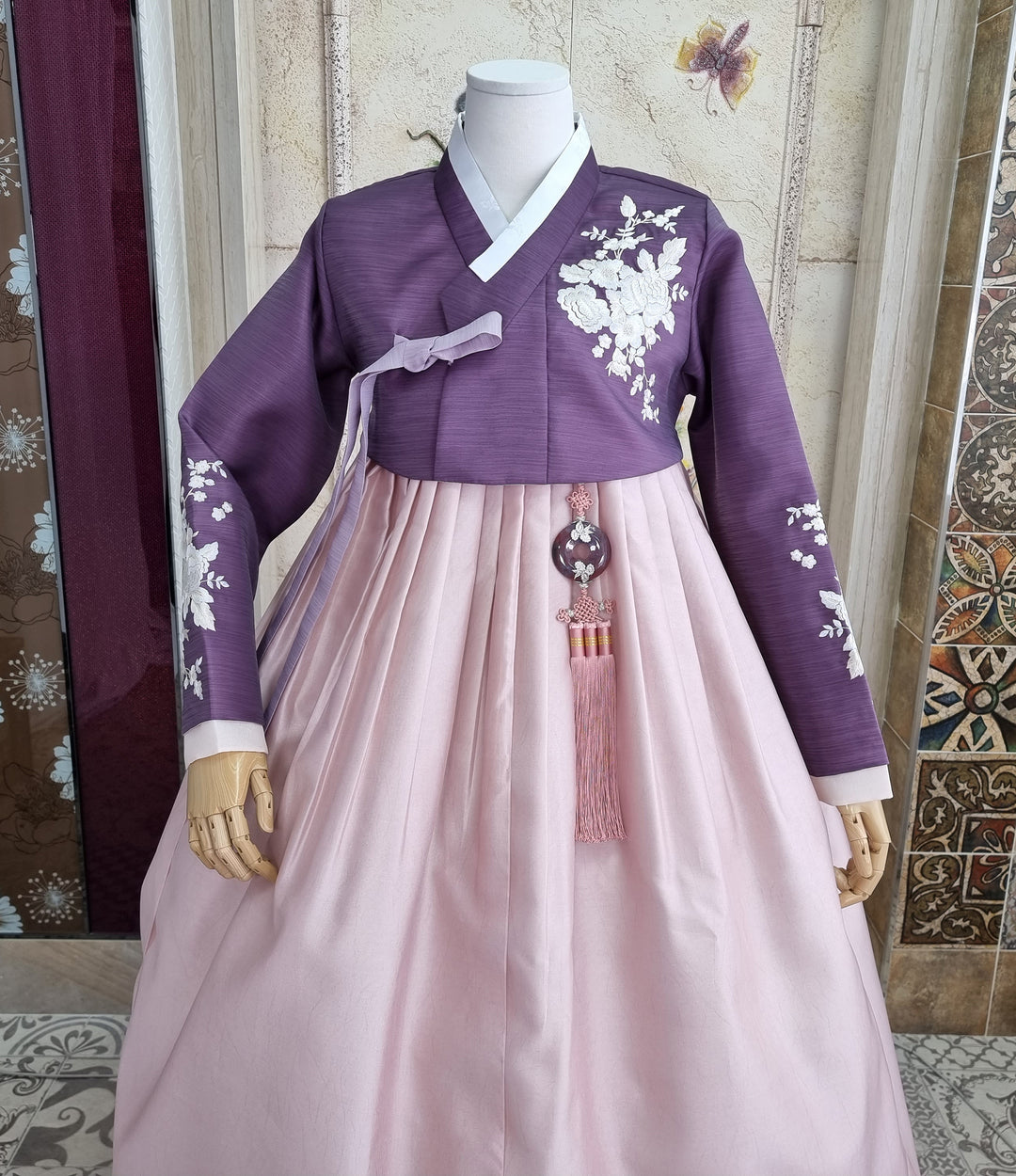 Korean Traditional Woman Personal Custom Hanbok Wedding Party Ceremony Purple Pink Hanbok Skirt Mom Grandmom Hanbok OSW139