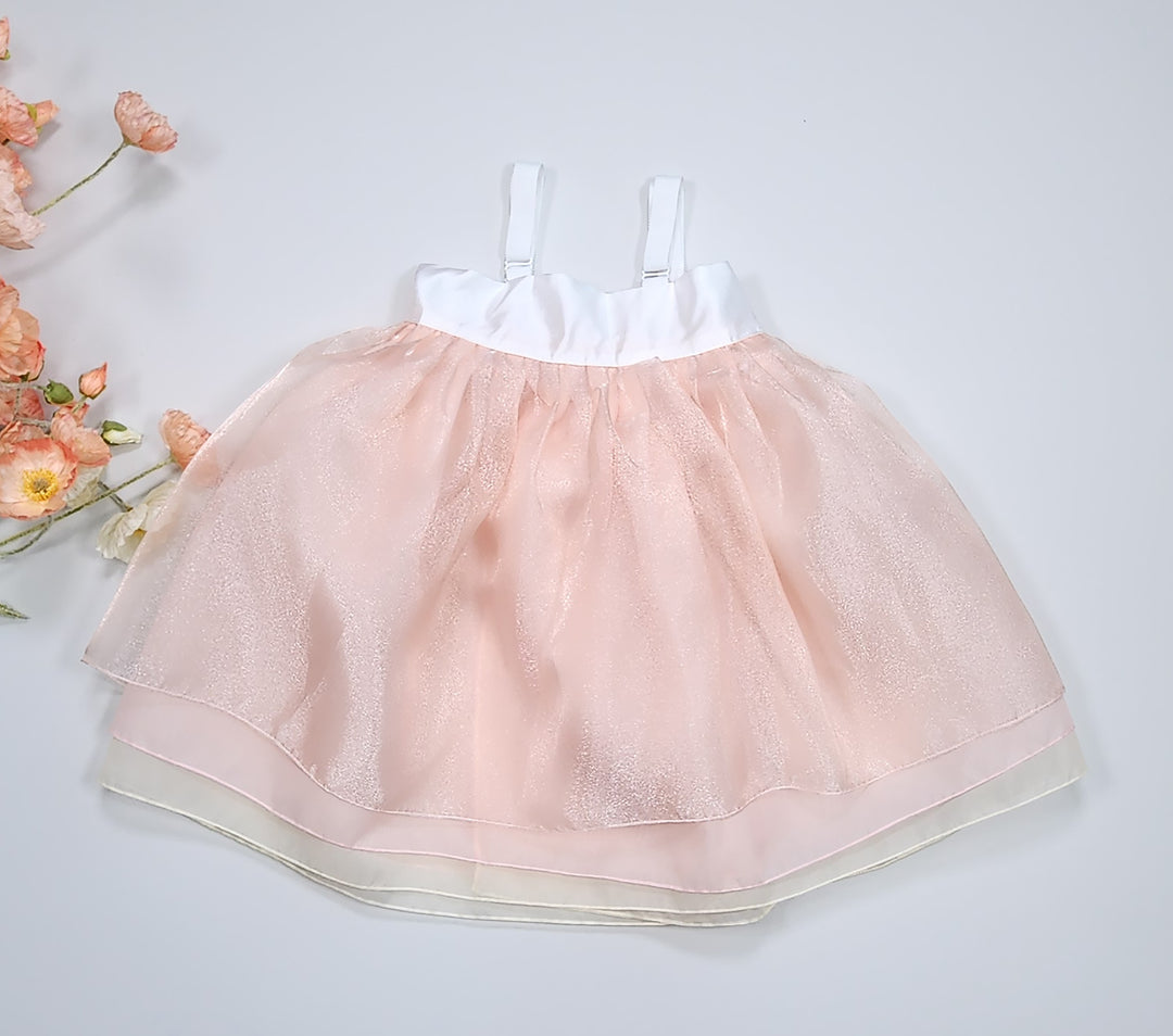 Hanbok Girl Baby Korea Traditional Clothing Set First Birthday Celebration Party Celebration 1–8 years Pastel Beige Peach OSG104