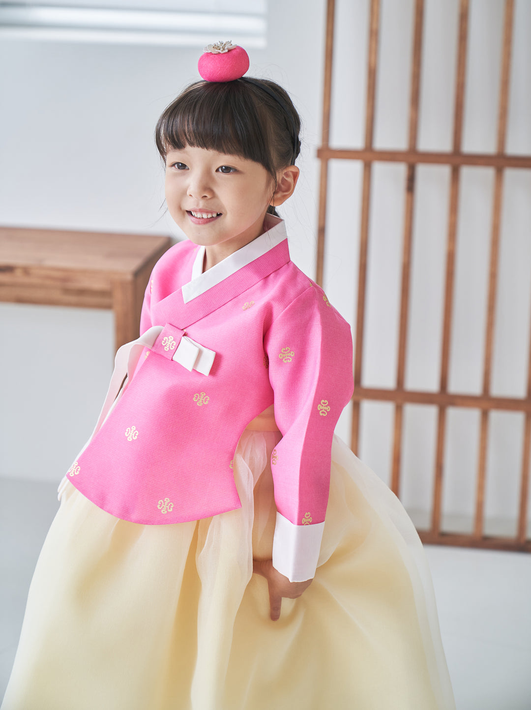 Hanbok Girl Baby Korea Traditional Clothing Set First Birthday Celebration Party 100th Birth Celebration 1-10 years Pink Yellow