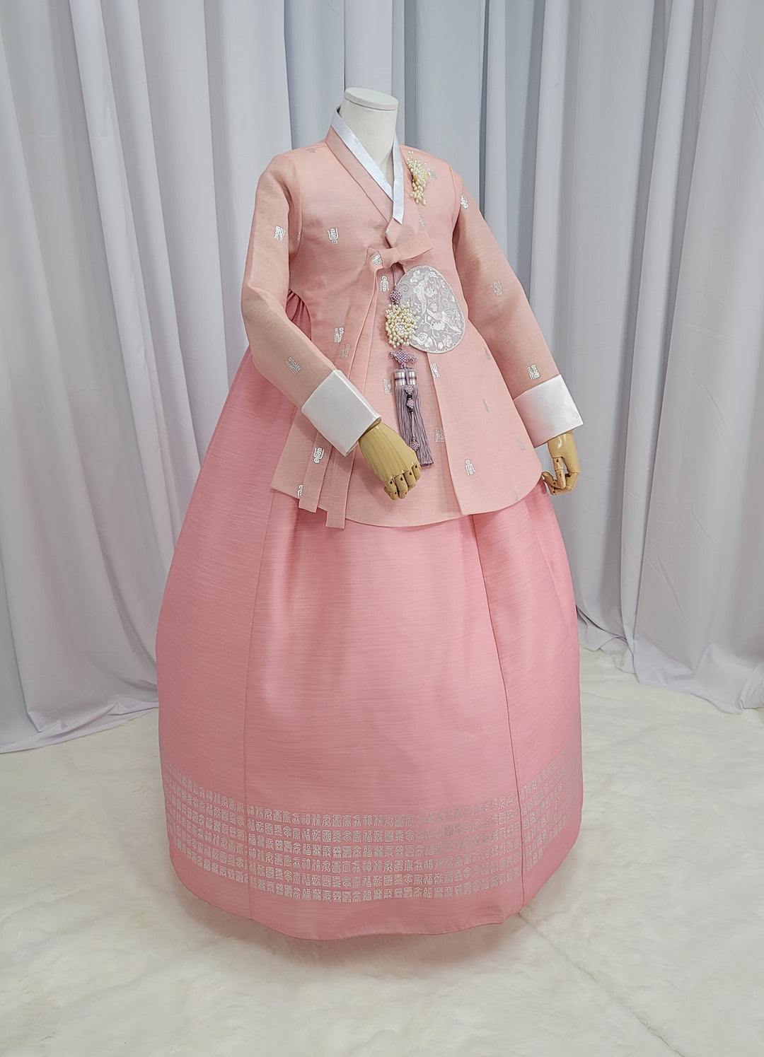 Korean Traditional Woman Personal Custom Hanbok Wedding Party Ceremony High Quality Print Dangui 당의 Queen Princess Design Hanbok Pink OSW148