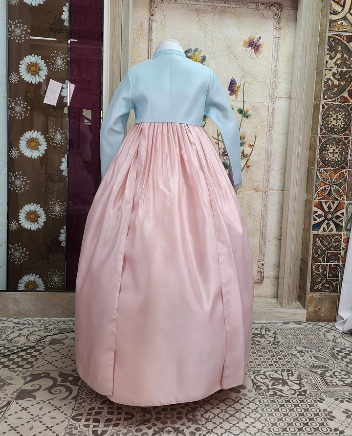 Korean Traditional Woman Personal Custom Hanbok Wedding Party Ceremony Blue Pink Mom Hanbok OSW004