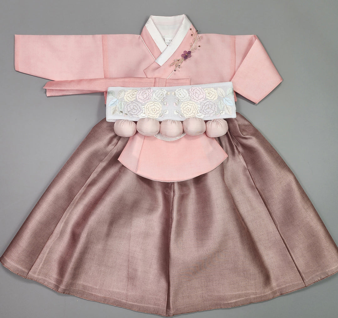 Hanbok Girl Baby Korea Traditional Clothing Set First Birthday Celebration Party 100th Birth Celebration 1–15 years Pink Brown