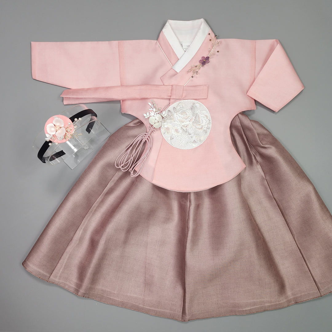 Hanbok Girl Baby Korea Traditional Clothing Set First Birthday Celebration Party 100th Birth Celebration 1–15 years Pink Brown