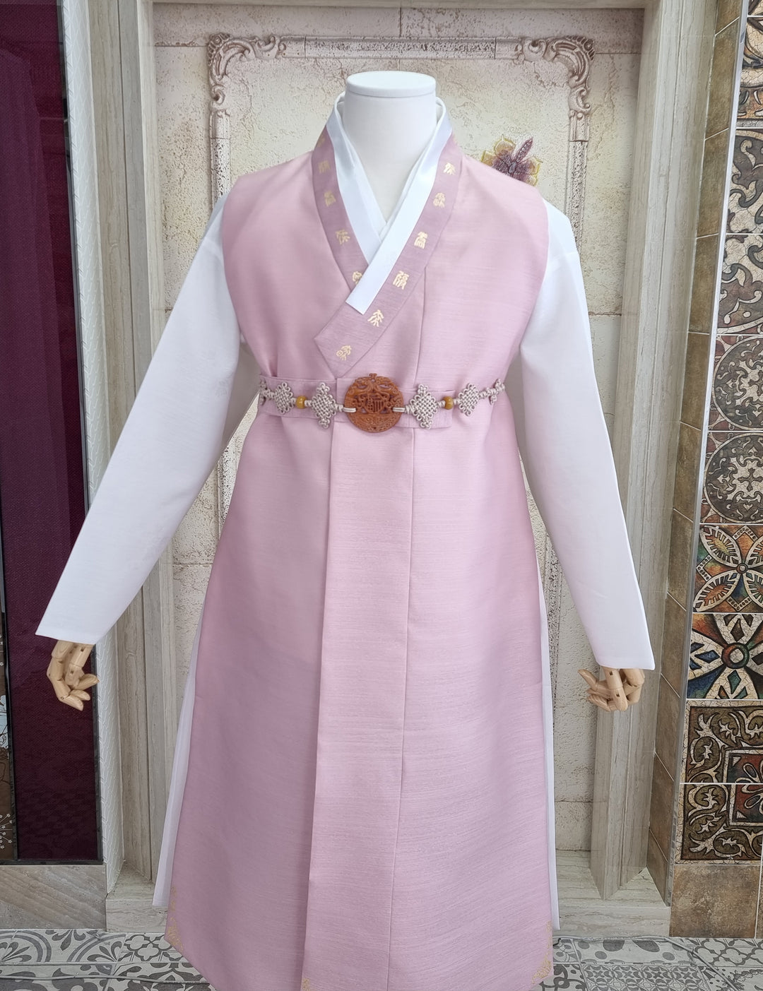 Korean Traditional Man Personal Custom Hanbok Wedding Party Ceremony Pink Groom Father Hanbok OSM132