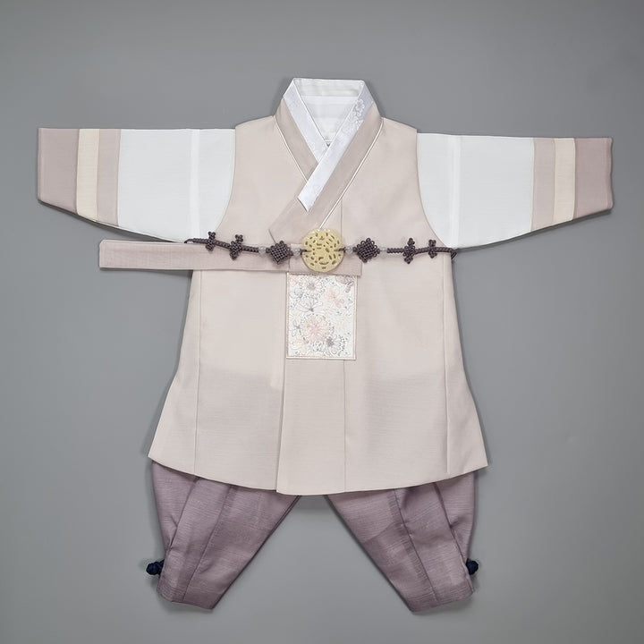 Hanbok Boy Baby Korea Traditional Clothing Set First Birthday Celebration Party 100th Birth Celebration 1–15 years Baby Beige HGB106