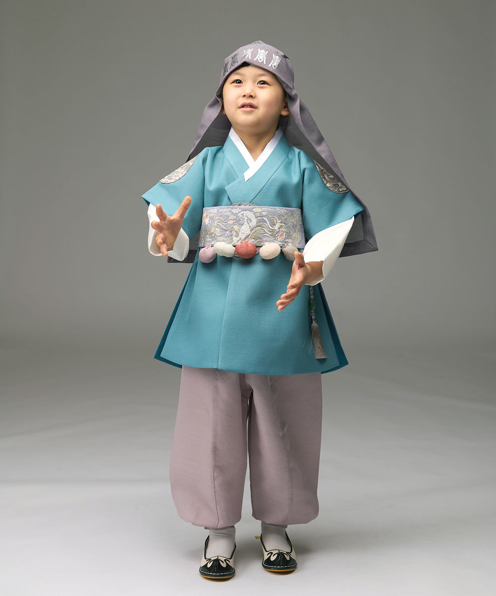 Korean Traditional Boy Baby Hanbok Dol Baikil Party Celebration 100th-10 Years&nbsp; Green DDB110