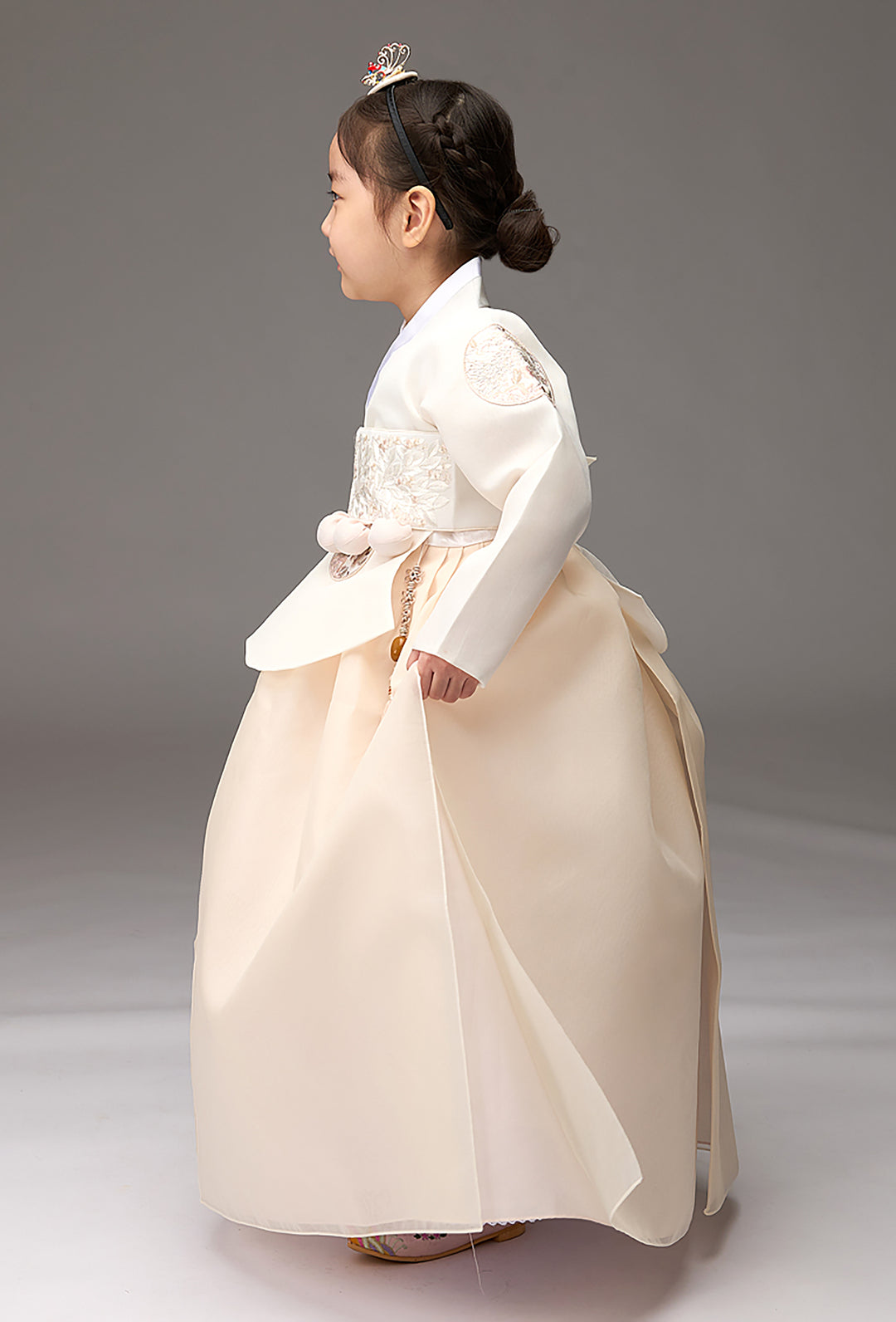 Hanbok Girl Baby Korea Traditional Clothing Set First Birthday Celebration Party Celebration 1–8 years Ivory Beige DGH102