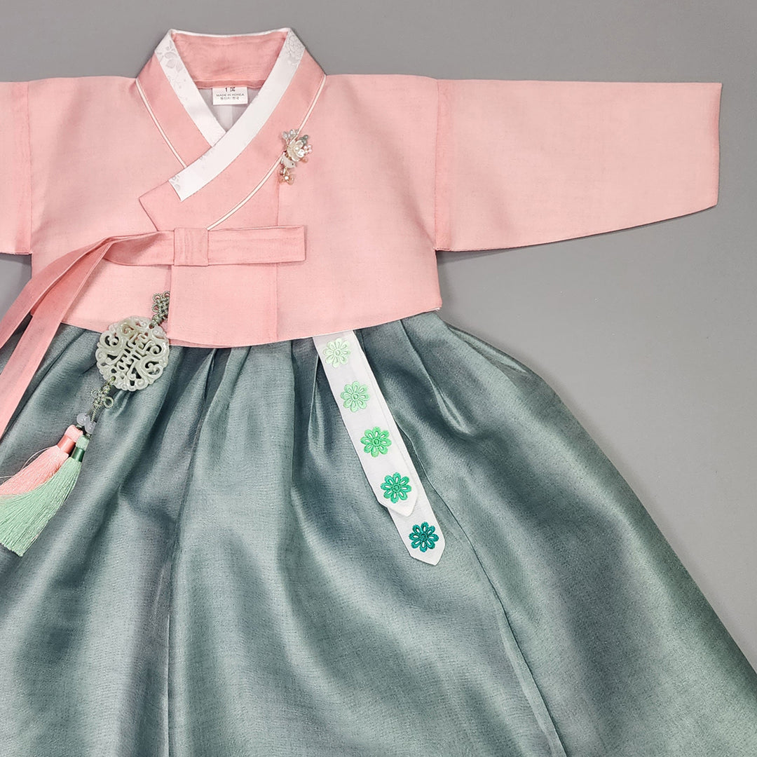 Hanbok Girl Baby Korea Traditional Clothing Set First Birthday Celebration Party 100th Birth1–15 years Pink Green HG106