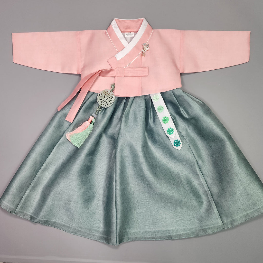 Hanbok Girl Baby Korea Traditional Clothing Set First Birthday Celebration Party 100th Birth1–15 years Pink Green HG106