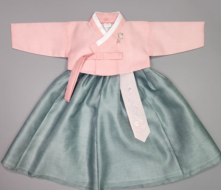 Hanbok Girl Baby Korea Traditional Clothing Set First Birthday Celebration Party 100th Birth1–15 years Pink Green HG106