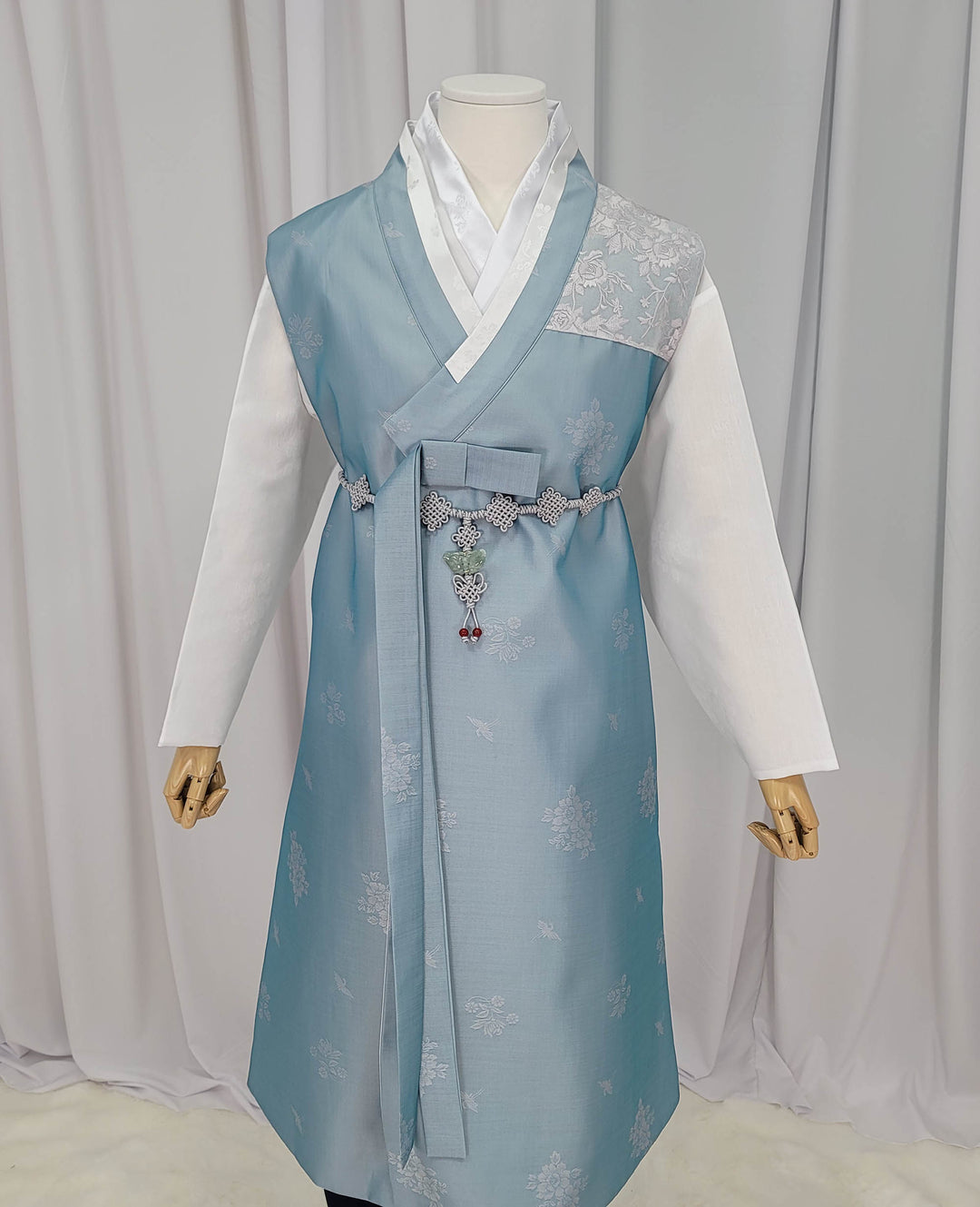 Korean Traditional Man Male Personal Custom Hanbok&nbsp; Light Blue Dad Son Couple Wedding Party Ceremony OSM150