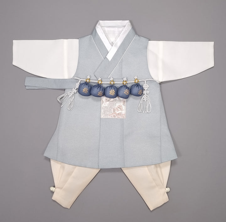 Hanbok Boy Baby Korea Traditional Clothing Set First Birthday Celebration Party 100th Birth Celebration 1–15 years Baby Blue HGB110