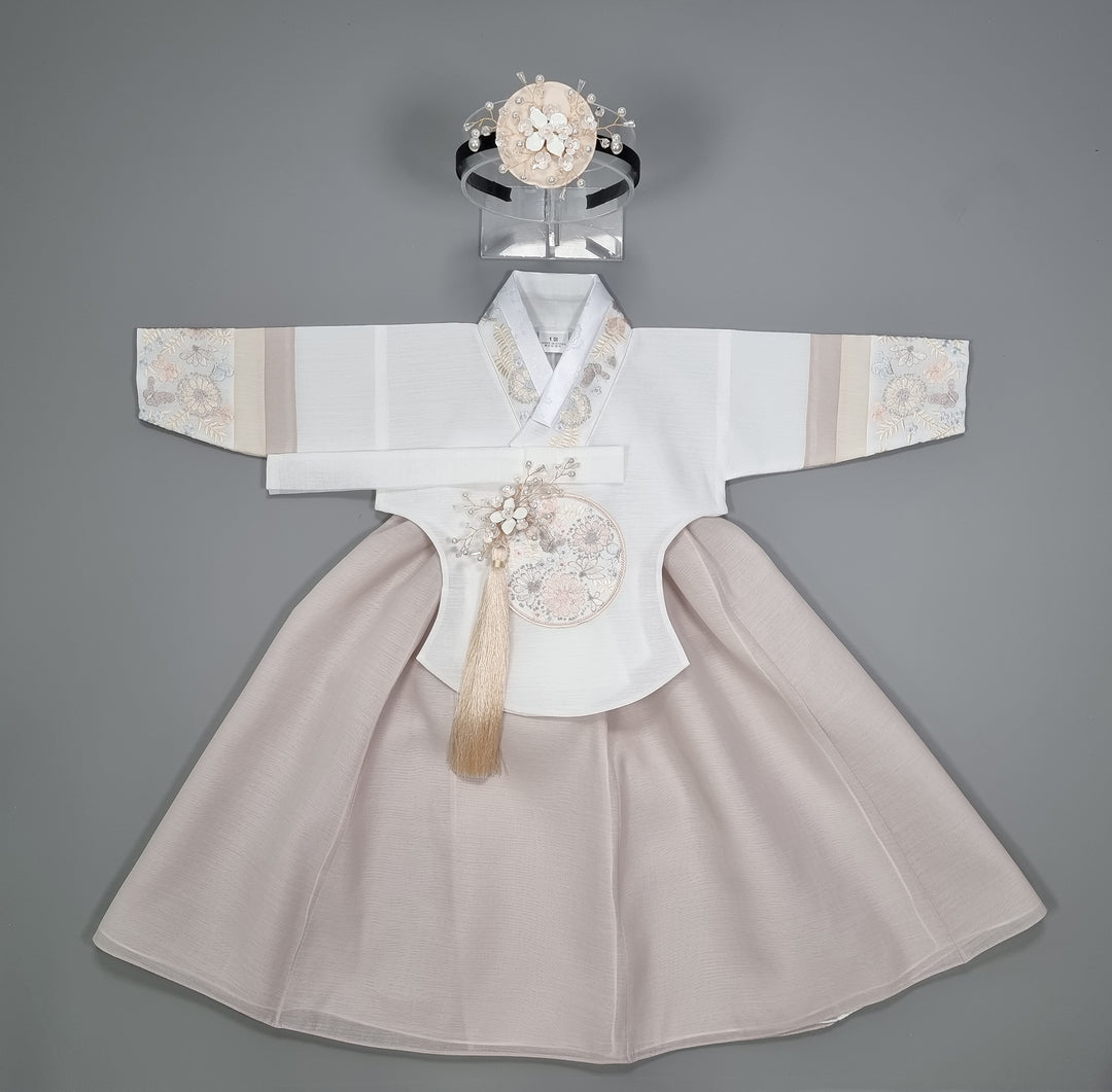 Hanbok Boy Girl Baby Korea Traditional Clothing Set First Birthday Celebration Party 100th Birth Celebration 1–15 years Beige HGB206