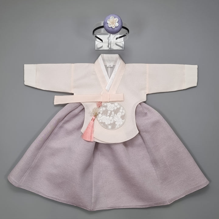 Hanbok Girl Baby Korea Traditional Clothing Set First Birthday Celebration Party 100th Birth Celebration 1–15 years Violet HG159