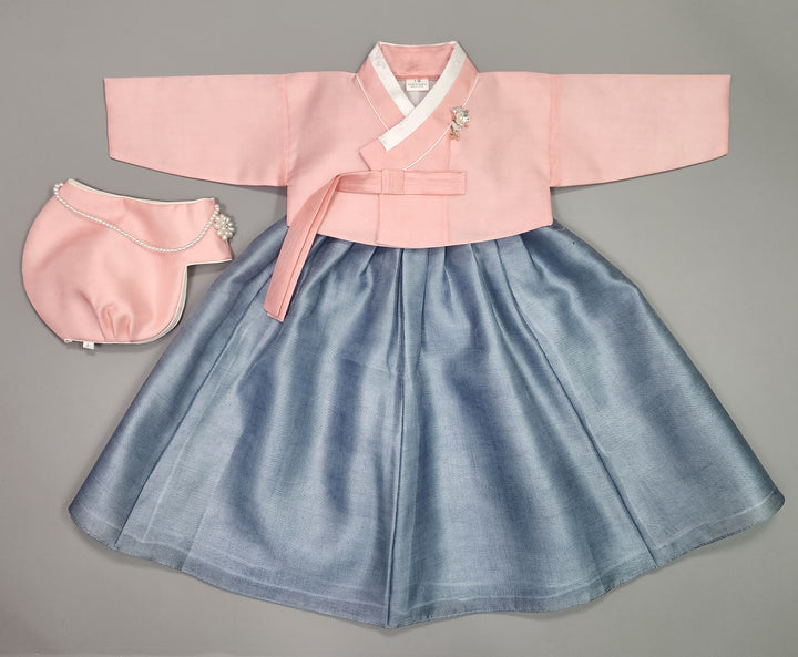 Hanbok Girl Baby Korea Traditional Clothing Set First Birthday Celebration Party 100th Birth1–15 years Blue Pink HG110