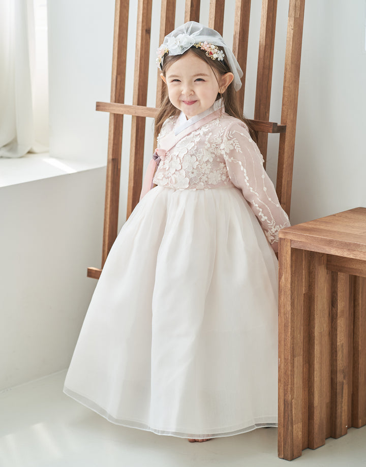 Hanbok Dress Girl Baby Korea Traditional Clothing Set First Birthday Celebration Party Celebration 1–10 Years Fancy Lace Dress OS105