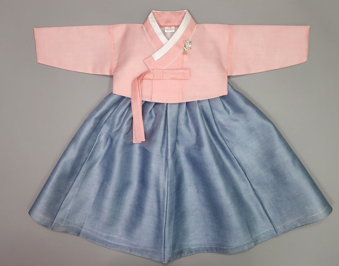 Hanbok Girl Baby Korea Traditional Clothing Set First Birthday Celebration Party 100th Birth1–15 years Blue Pink HG110