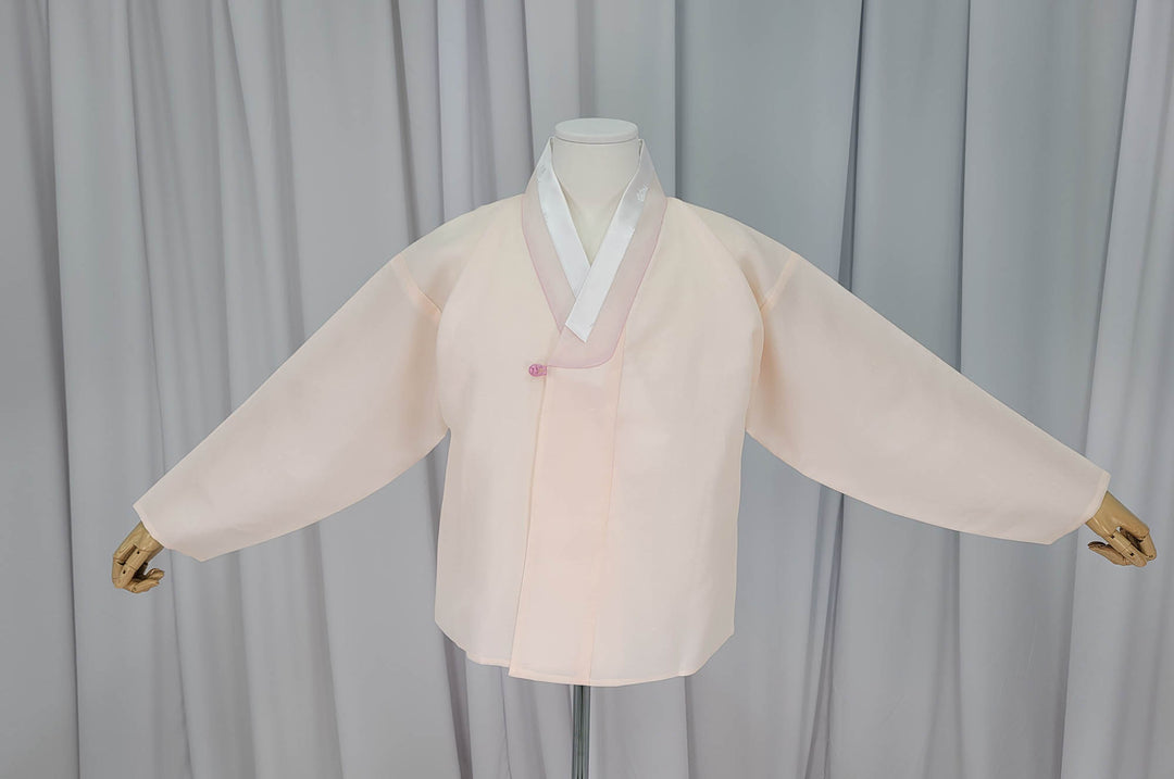 Korean Traditional Man Personal Custom Hanbok Light Peach Inner Top Jeogori Wedding Party Ceremony OSM135