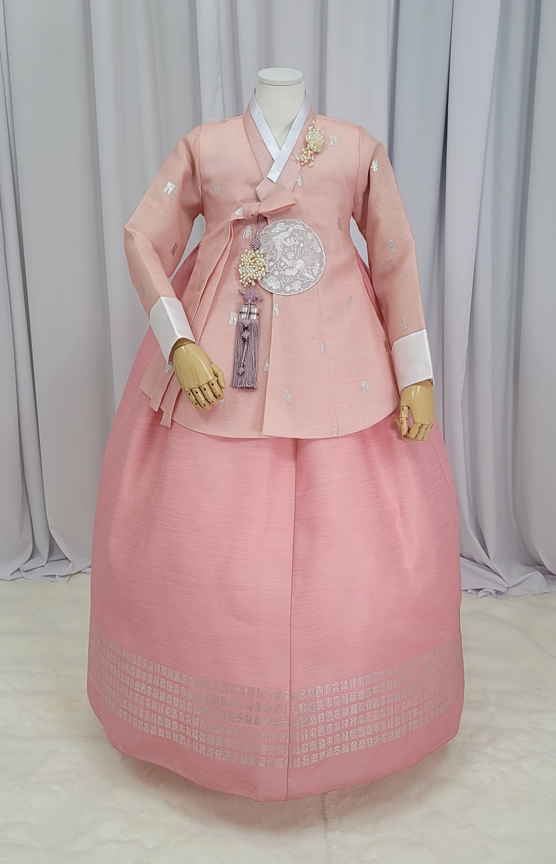 Korean Traditional Woman Personal Custom Hanbok Wedding Party Ceremony High Quality Print Dangui 당의 Queen Princess Design Hanbok Pink OSW148