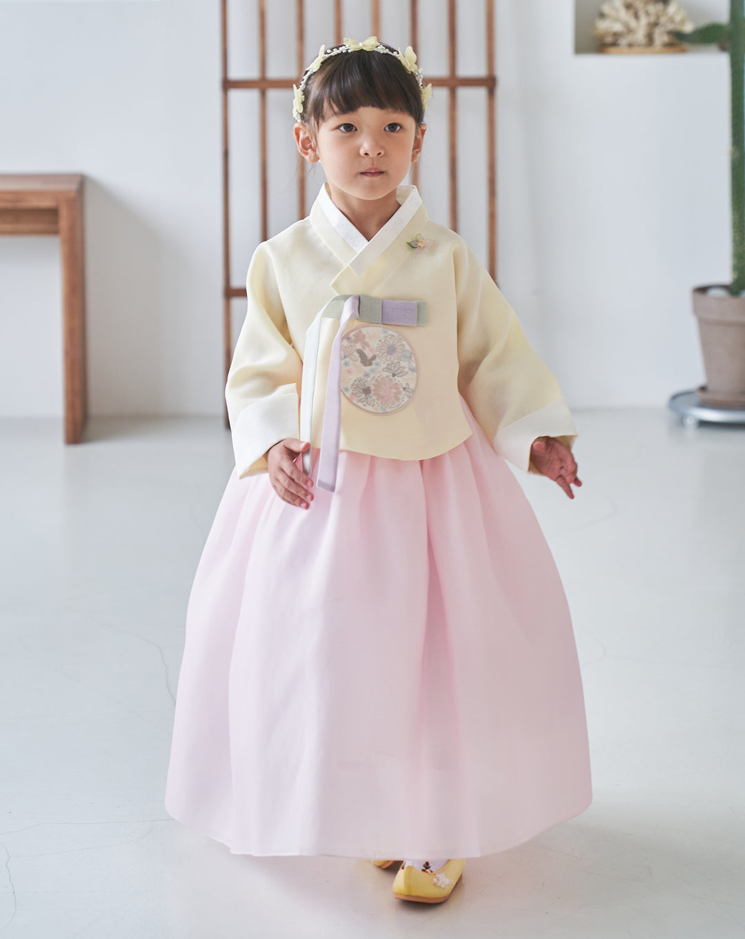 Hanbok Girl Baby Korea Traditional Clothing Set First Birthday Celebration Party 100th Birth Celebration 1-10 years Light Pink Yellow