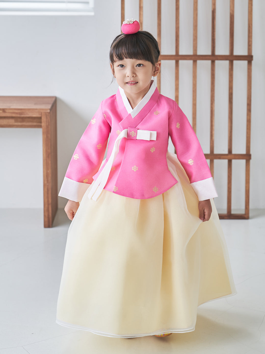 Hanbok Girl Baby Korea Traditional Clothing Set First Birthday Celebration Party 100th Birth Celebration 1-10 years Pink Yellow