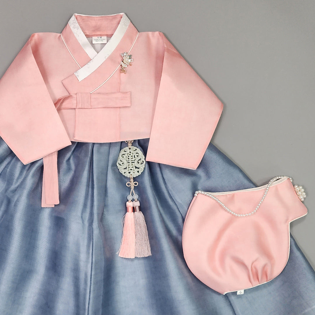 Hanbok Girl Baby Korea Traditional Clothing Set First Birthday Celebration Party 100th Birth1–15 years Blue Pink HG110