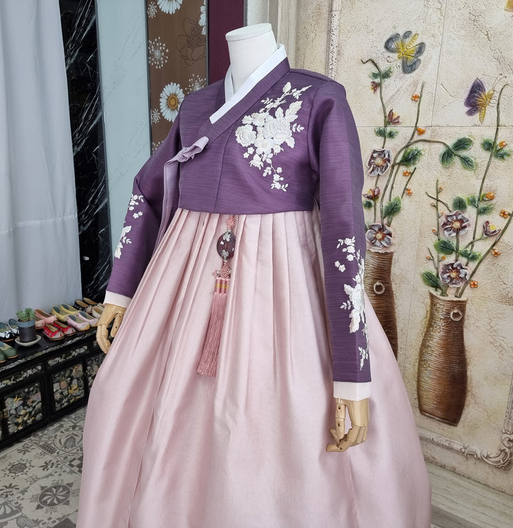 Korean Traditional Woman Personal Custom Hanbok Wedding Party Ceremony Purple Pink Hanbok Skirt Mom Grandmom Hanbok OSW139