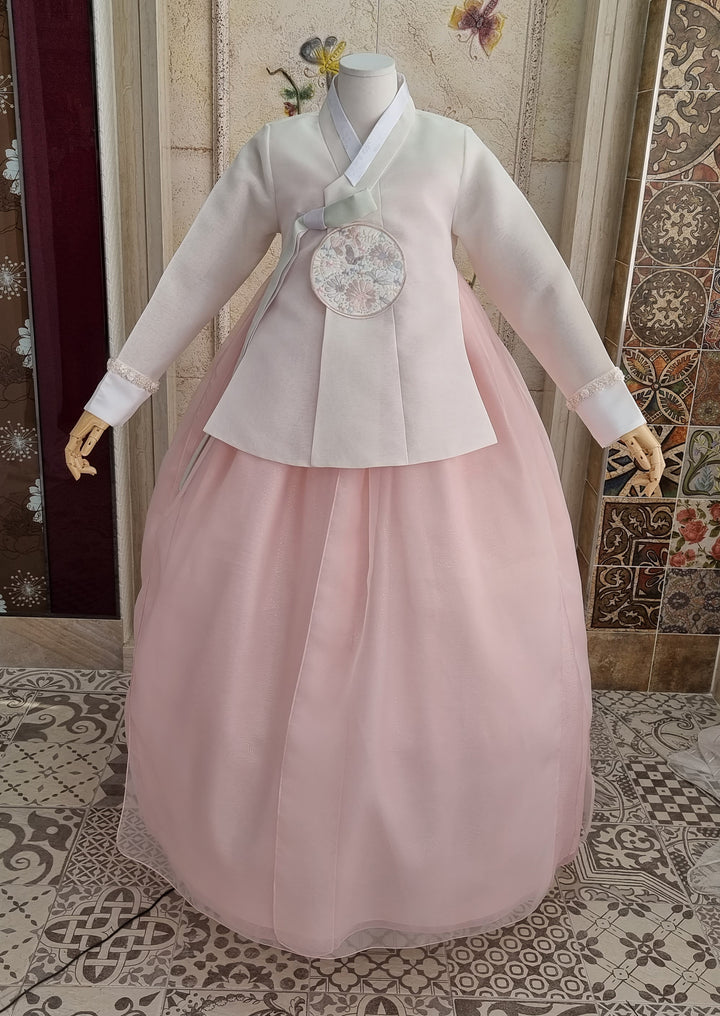 Korean Traditional Woman Personal Custom Hanbok Wedding Party Ceremony Lovely Pink Hanbok Skirt Mom Grandmom Hanbok OSW136