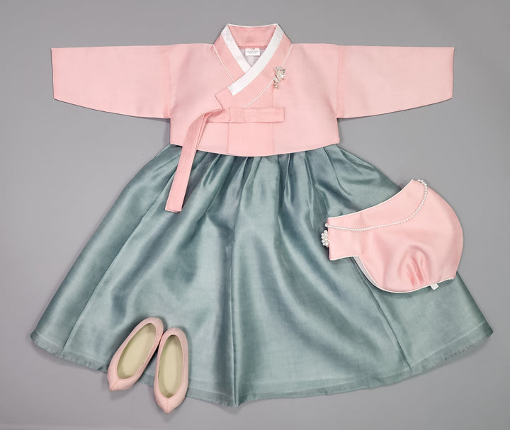 Hanbok Girl Baby Korea Traditional Clothing Set First Birthday Celebration Party 100th Birth1–15 years Pink Green HG106