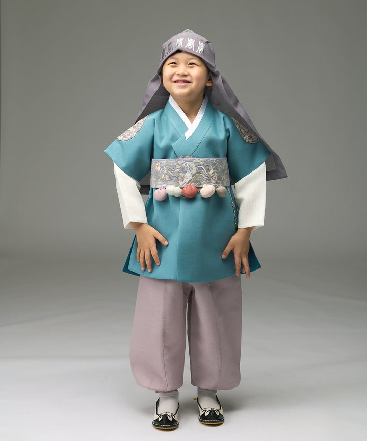 Korean Traditional Boy Baby Hanbok Dol Baikil Party Celebration 100th-10 Years&nbsp; Green DDB110