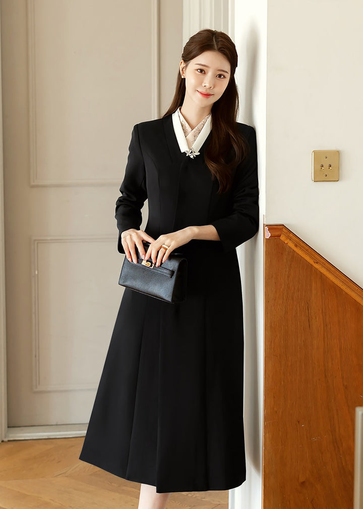 Korean Modern Hanbok Black Coat Jacket Fancy Casual Daily Clothing Fusion Hanbok Party CHD320