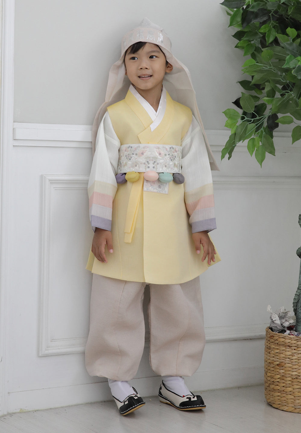 Korean Traditional Boy Baby Hanbok Dol Baikil Party Celebration 100th-10 Years Yellow DDB115