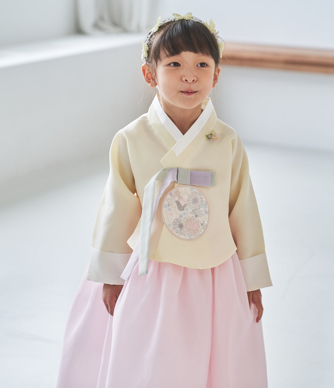 Hanbok Girl Baby Korea Traditional Clothing Set First Birthday Celebration Party 100th Birth Celebration 1-10 years Light Pink Yellow