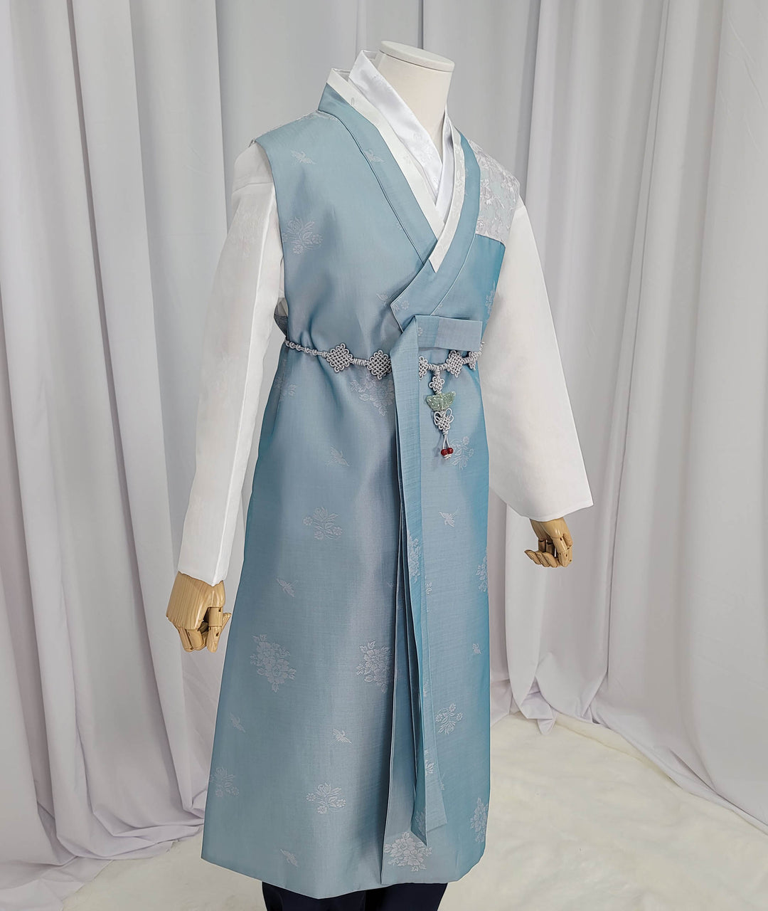 Korean Traditional Man Male Personal Custom Hanbok&nbsp; Light Blue Dad Son Couple Wedding Party Ceremony OSM150