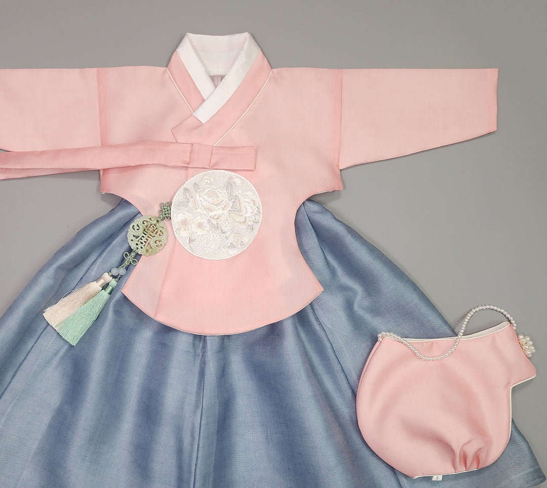 Hanbok Girl Baby Korea Traditional Clothing Set First Birthday Celebration Party 100th Birth1–15 years Blue Pink HG110