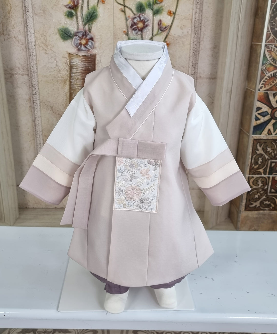 Hanbok Boy Baby Korea Traditional Clothing Set First Birthday Celebration Party 100th Birth Celebration 1–15 years Baby Beige HGB106