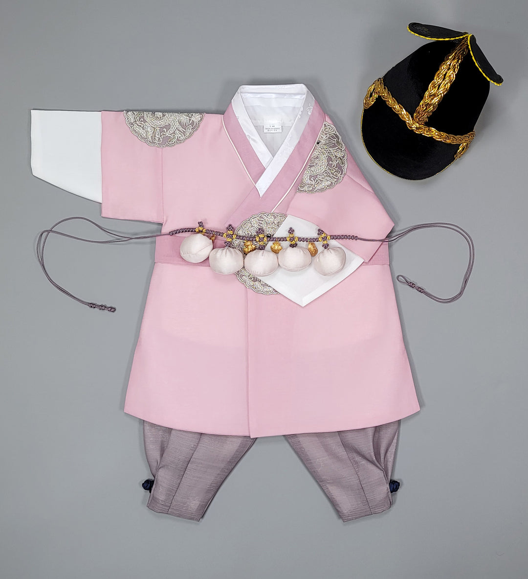 Korean Traditioanl Boy Baby Hanbok Dol Baikil Party Celebration 100th-8 Ages Pink Kings Design