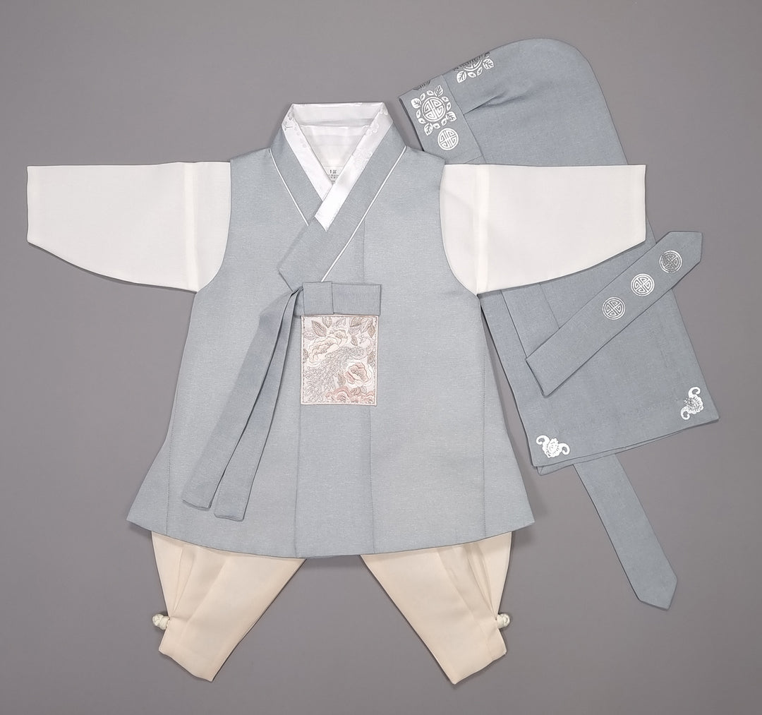 Hanbok Boy Baby Korea Traditional Clothing Set First Birthday Celebration Party 100th Birth Celebration 1–15 years Baby Blue HGB110