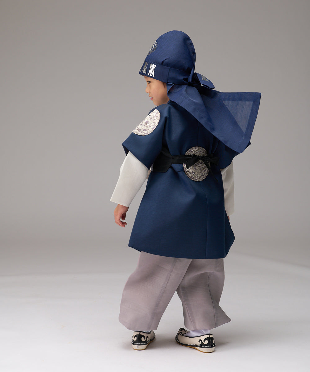 Korean Traditional Boy Baby Hanbok Dol Baikil Party Celebration 100th-10 Years&nbsp; Dark Navy DDB102