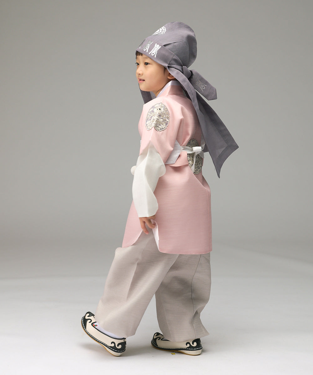 Korean Traditional Boy Baby Hanbok Dol Baikil Party Celebration 100th-10 Years&nbsp; Light Pink DDB108