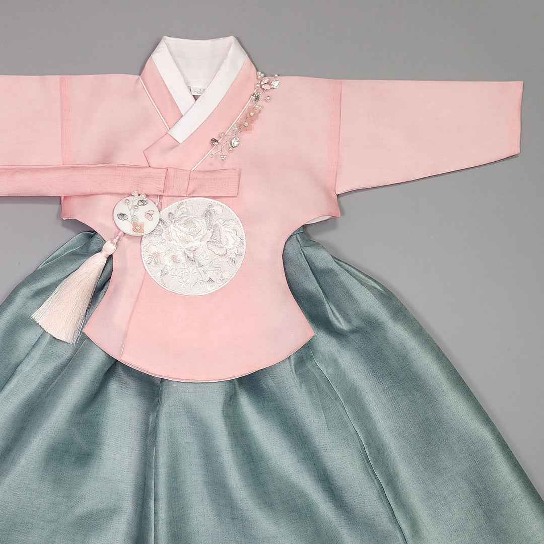 Hanbok Girl Baby Korea Traditional Clothing Set First Birthday Celebration Party 100th Birth1–15 years Pink Green HG106