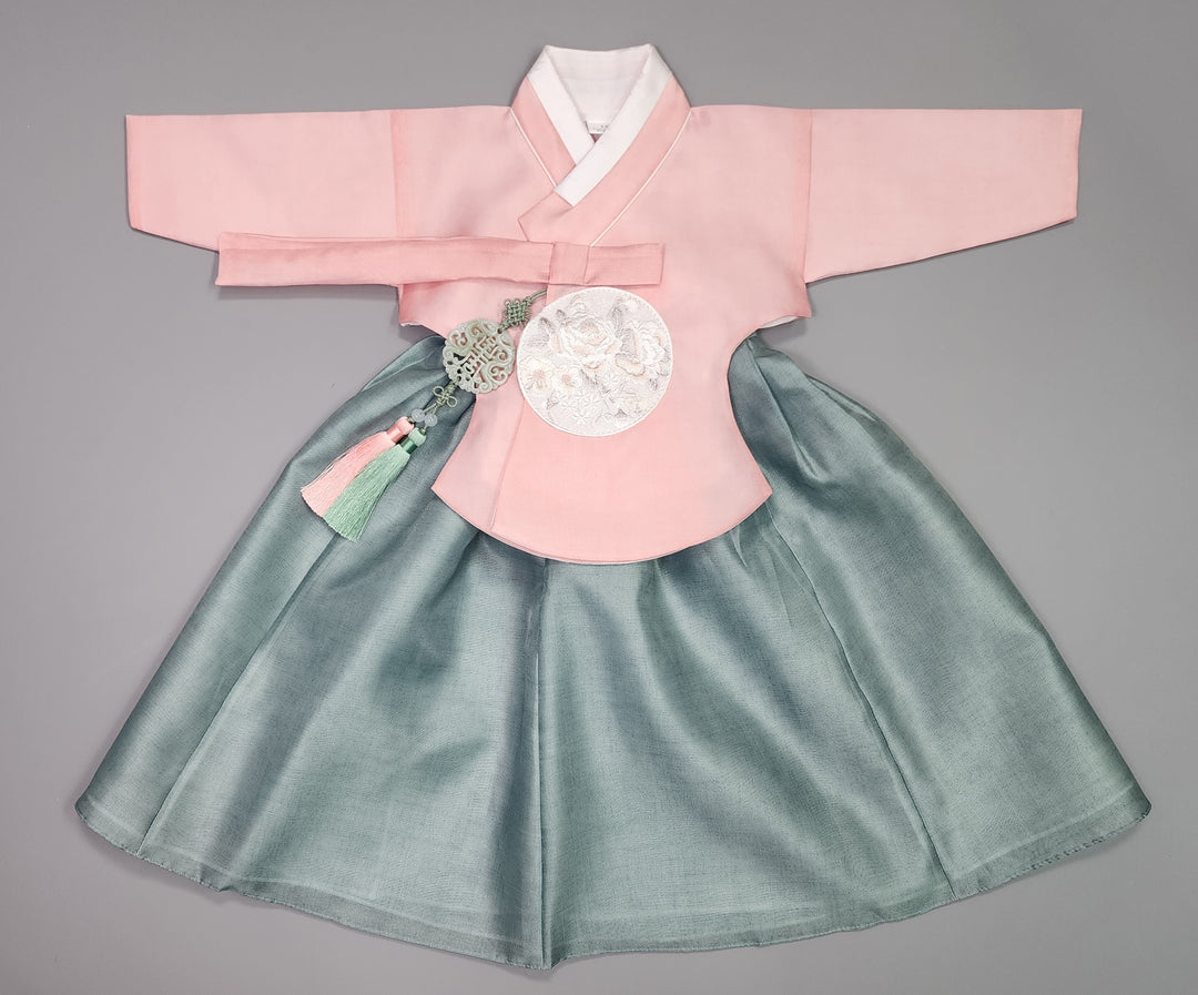 Hanbok Girl Baby Korea Traditional Clothing Set First Birthday Celebration Party 100th Birth1–15 years Pink Green HG106