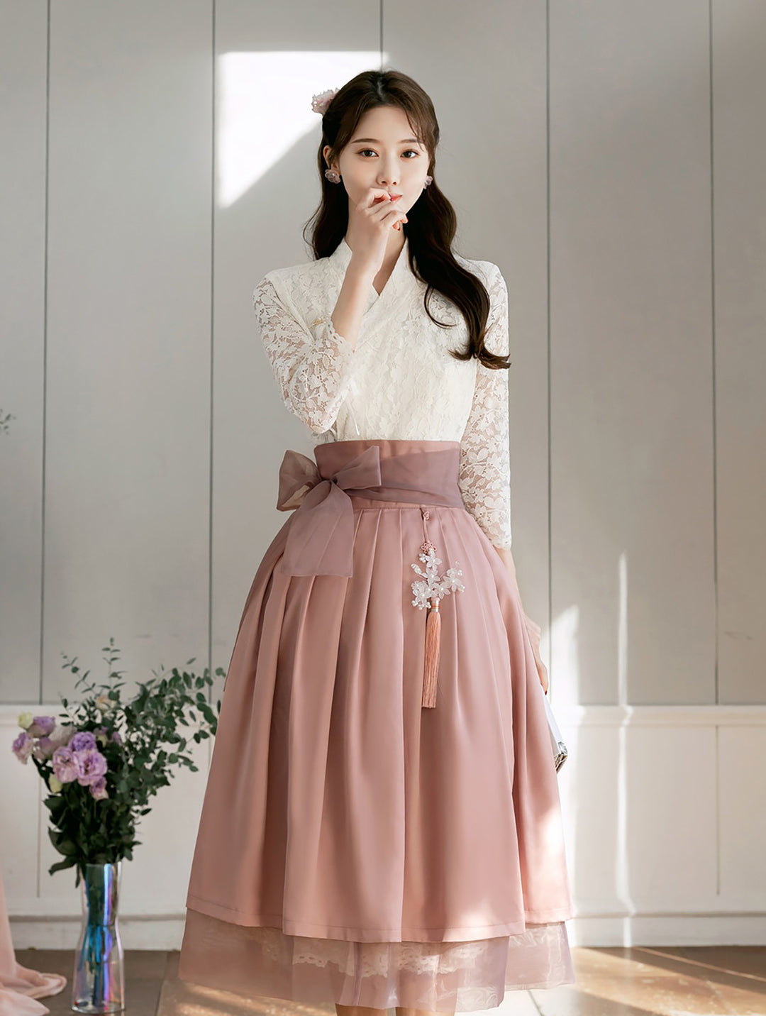 Korean Modern Hanbok Wrapped Skirt Fancy Casual Daily Clothing Fusion Hanbok CHD213