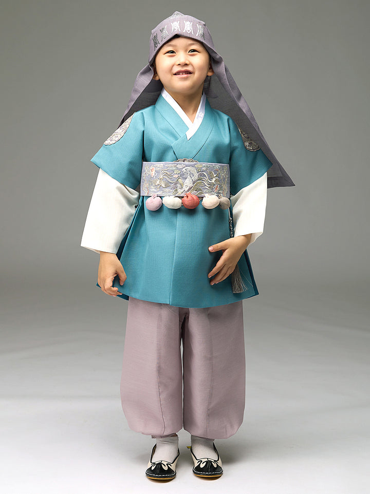 Korean Traditional Boy Baby Hanbok Dol Baikil Party Celebration 100th-10 Years&nbsp; Green DDB110