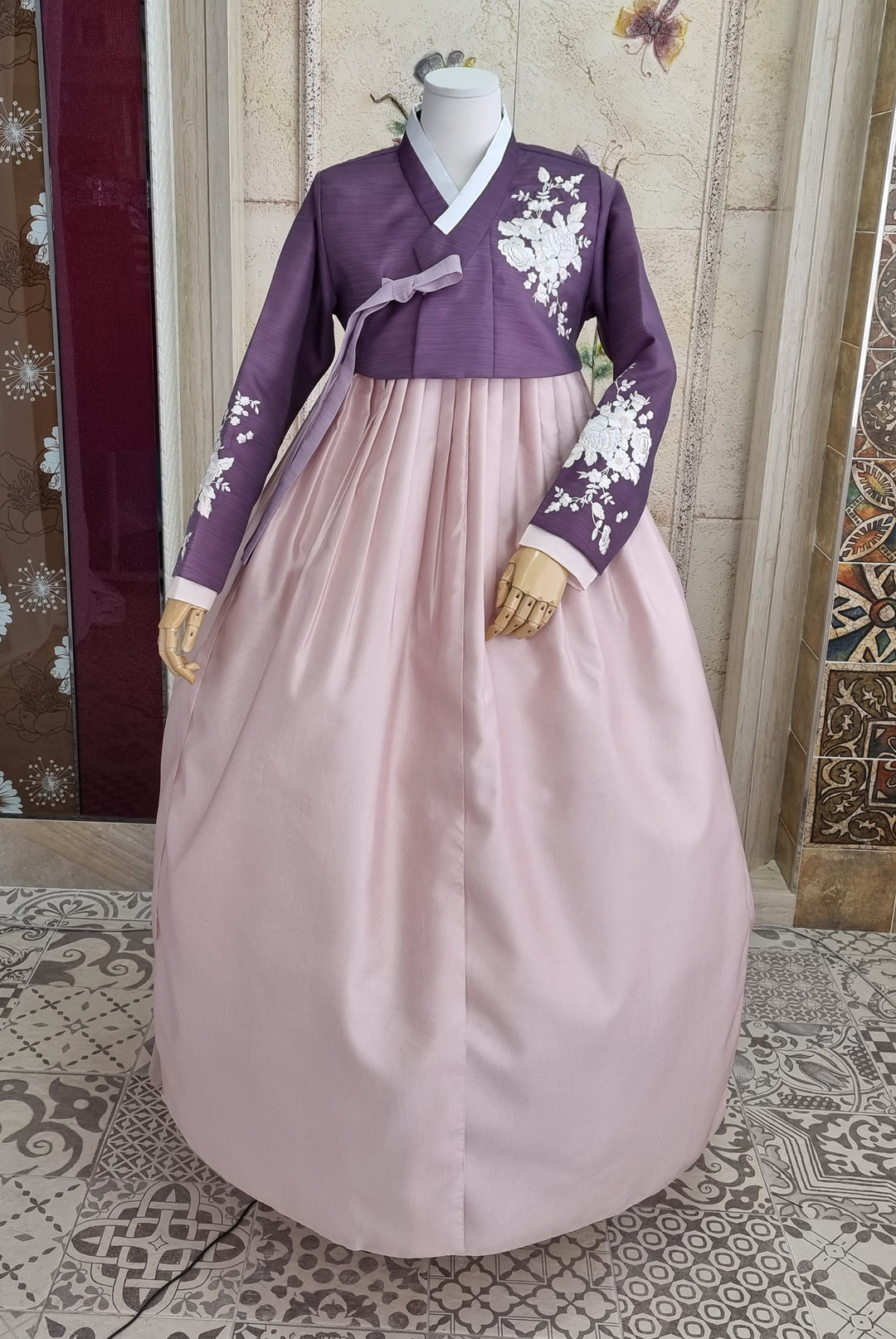 Korean Traditional Woman Personal Custom Hanbok Wedding Party Ceremony Purple Pink Hanbok Skirt Mom Grandmom Hanbok OSW139